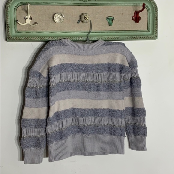 GAP Kids lavender stripe textured cozy pullover sweater small kids - Picture 4 of 7